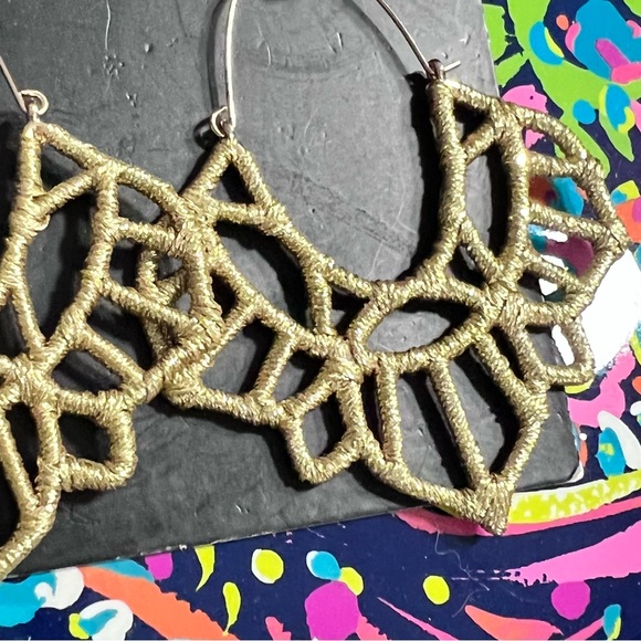 BaubleBar designer earrings gold thread unique design earrings NEW - Picture 2 of 2